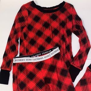 Victoria Secret Red/Black checkered pajama set. Lightly worn, Size XS